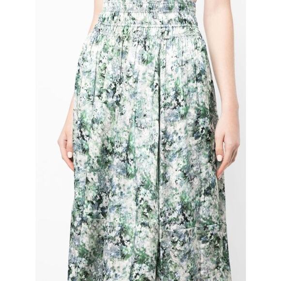 Vince Painted Floral Smocked Skirt with pockets - Picture 8 of 13